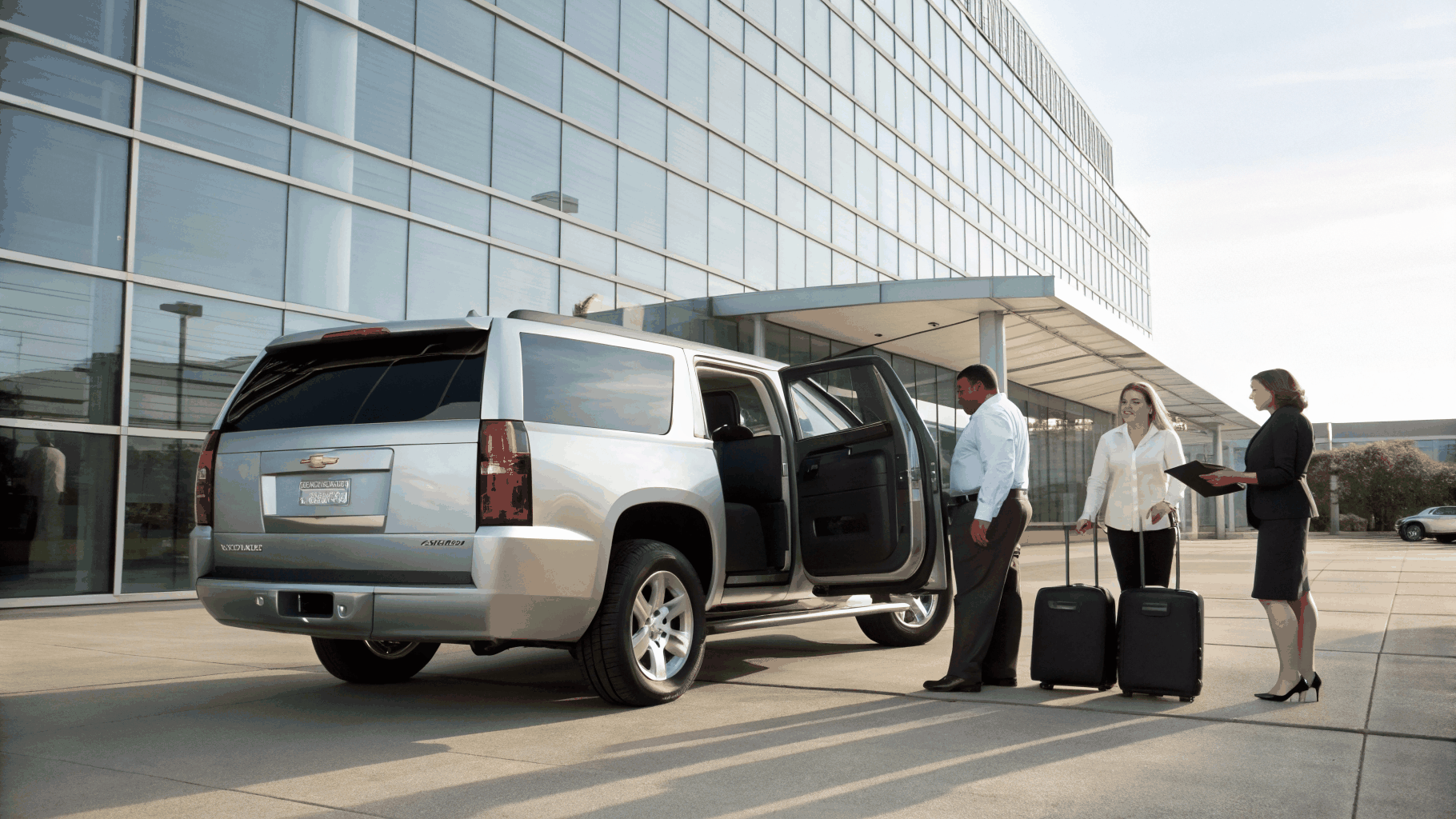Luxury SUV at the airport tarmac