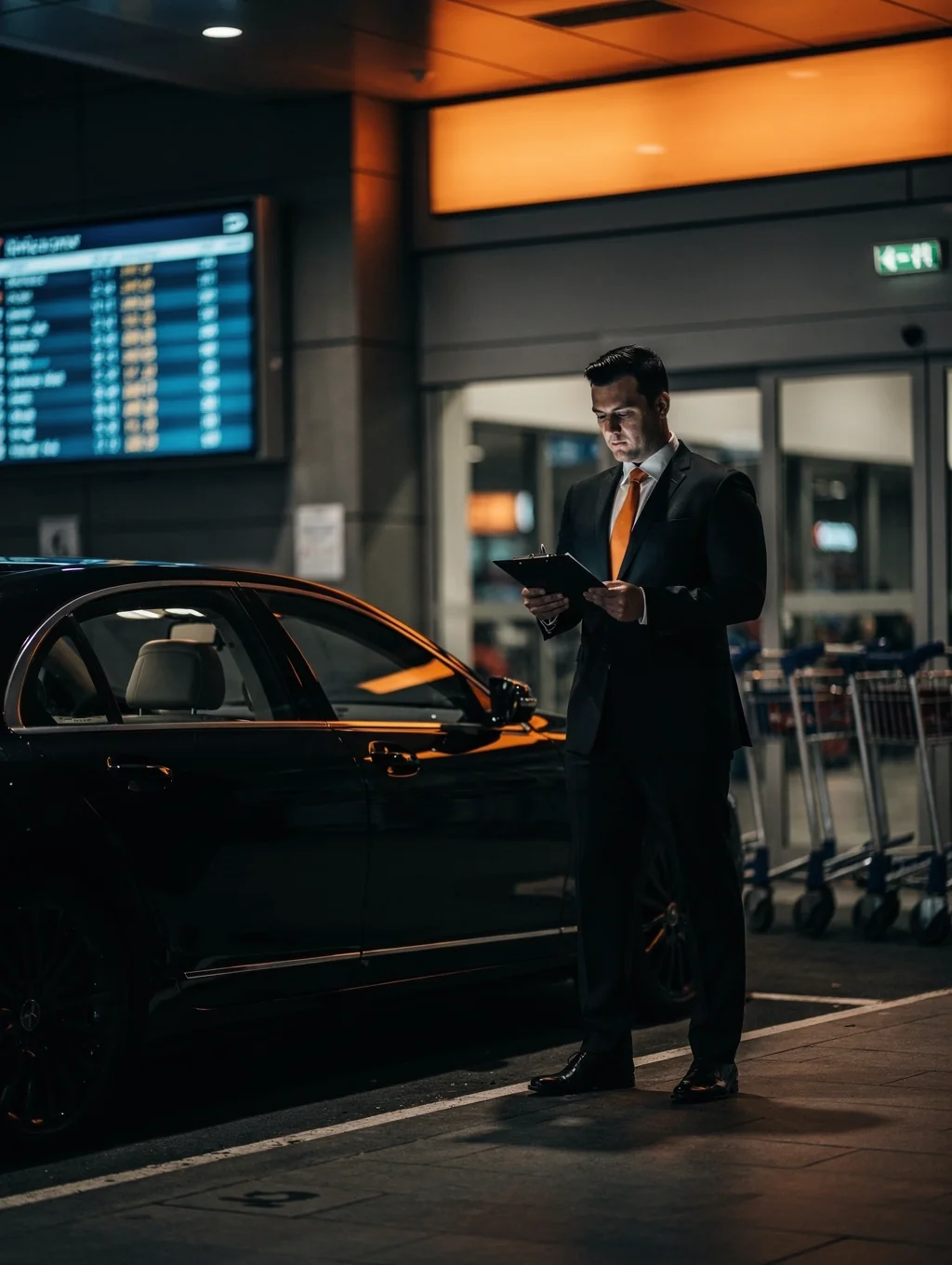 Chauffeur waiting at LAX airport terminal