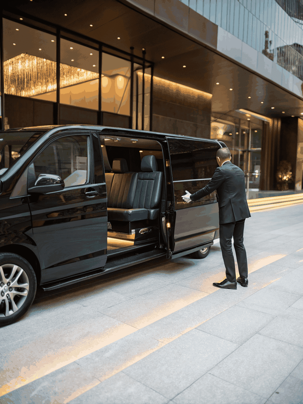 Black premium SUV ready for VIP transportation